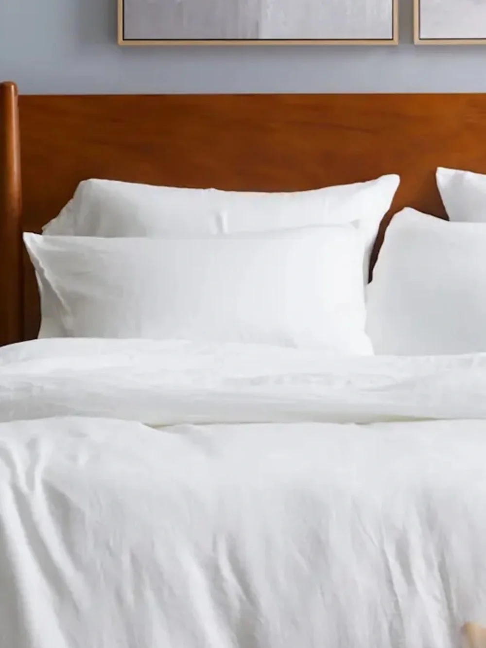 Quince White 100% Linen King Pillow Sham & Pillowcase Set
